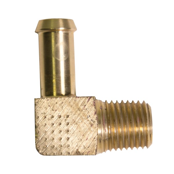 Ags Brass 90 Degree Fuel Elbow, 3/8 Hose, Male (1/4-18 NPT), 1/bag FHF-16B - main